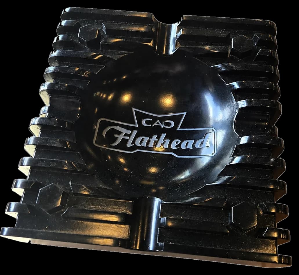 CAO Black Flathead Metal Ashtray