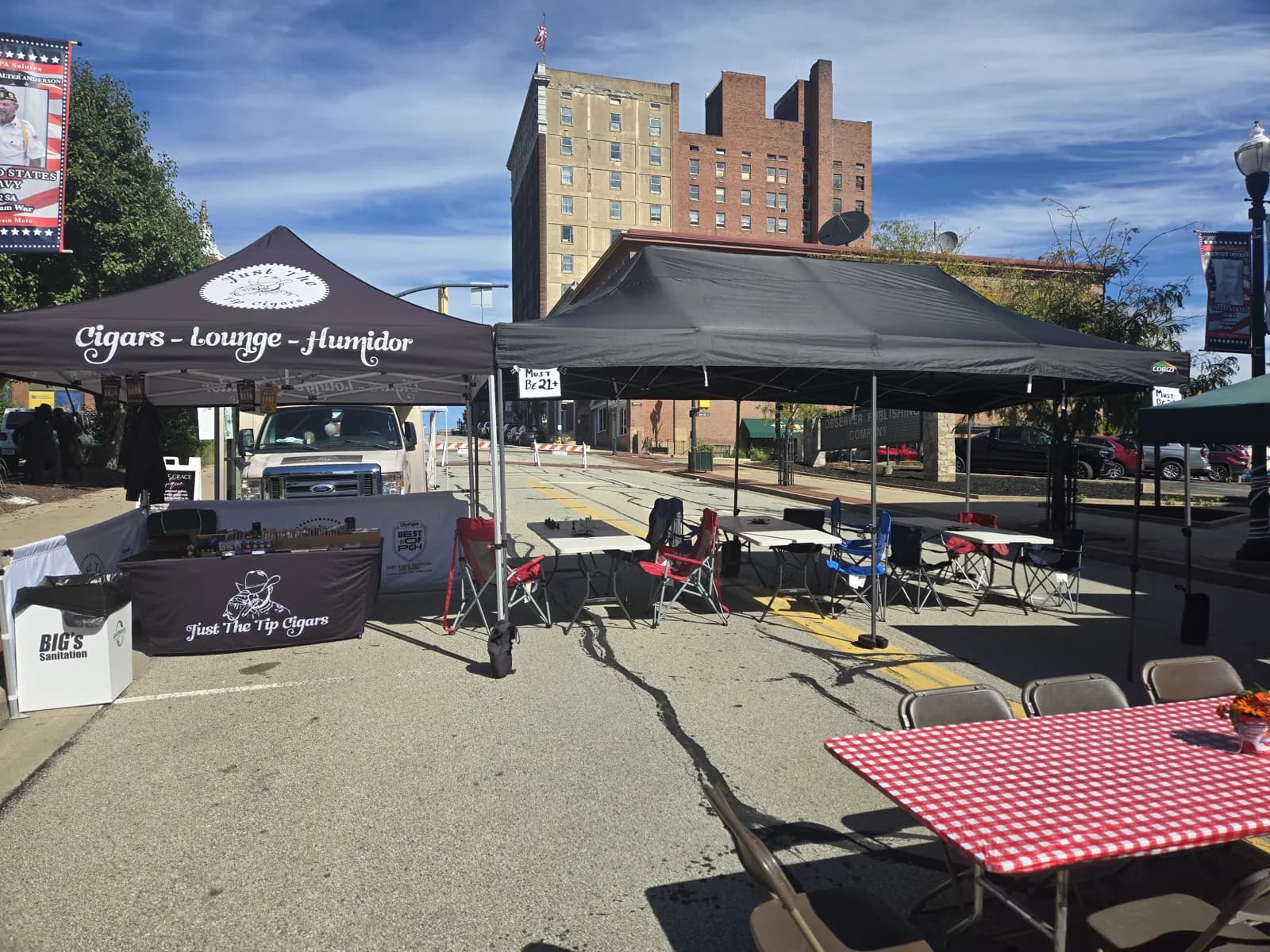 Full setup at a street festival